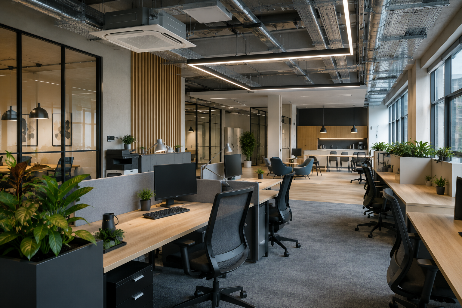 Workspace interior coordination with HVAC services in Baner, Pune